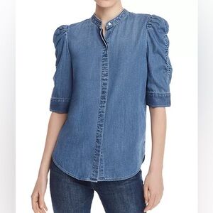Frame Joanie Shirred Sleeve Button Up